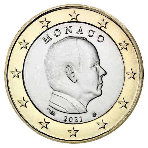 HM Monaco 1 Euro 2021 UNC