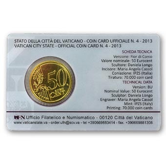 HM Vatican 50 Cent 2013 Coincard nr.4