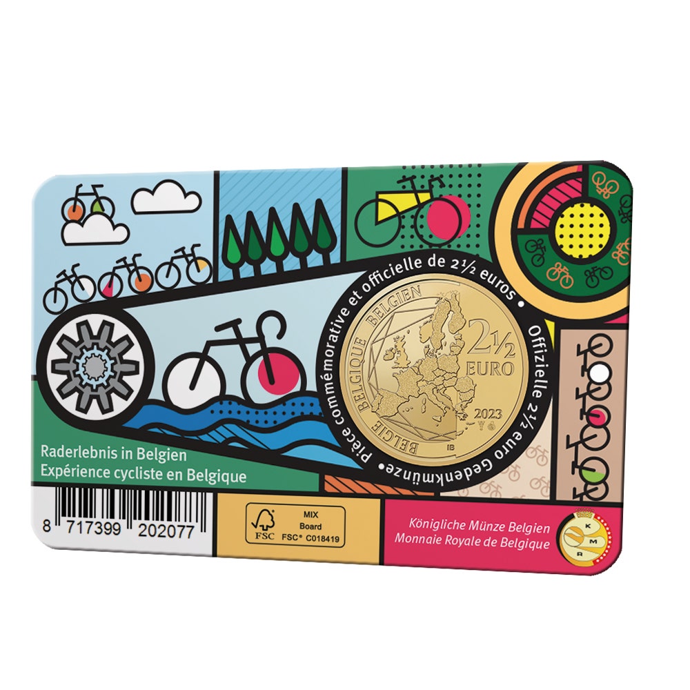 Belgia Moneda de 2,5 euro 2023 „Experiență de ciclism în Belgia” BU în Coincard NL