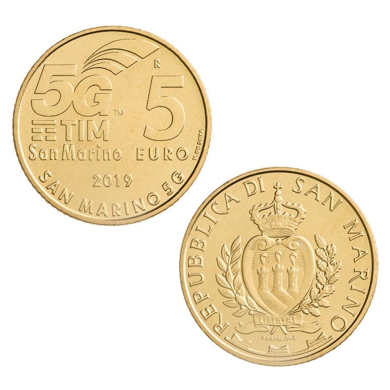 HM San Marino 5 Euro „5G Netwerk” 2019