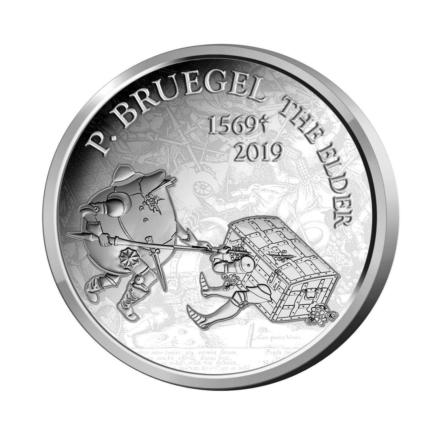 Moneda comemorativă de 10 euro Belgia 2019 „Bruegel - Renaștere” în argint Dovadă în carcasă de lux