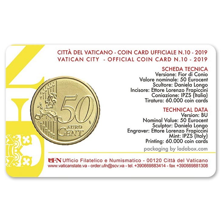 HM Vatican 50 Cent 2019 BU Coincard