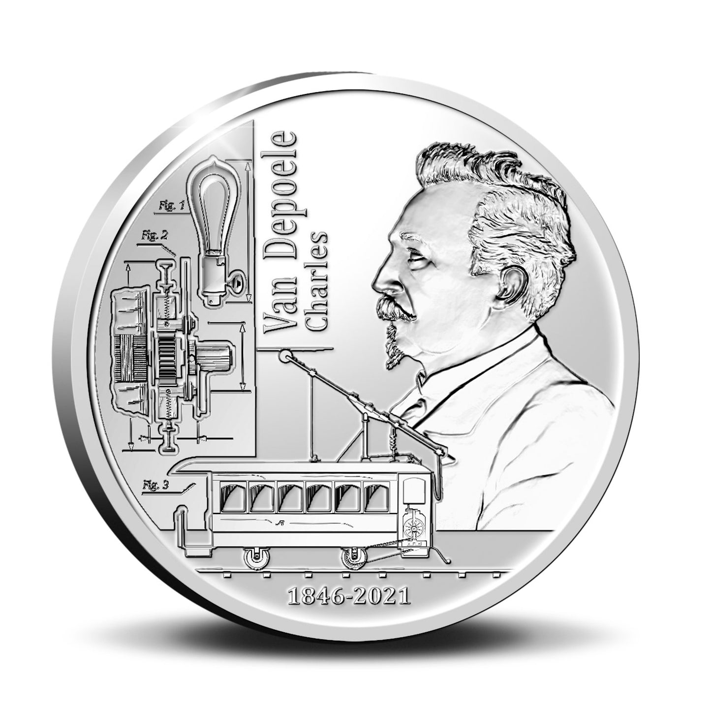 Moneda de 5 euro Belgia 2021 „175 de ani de Charles Van Depoele” Dovada de argint