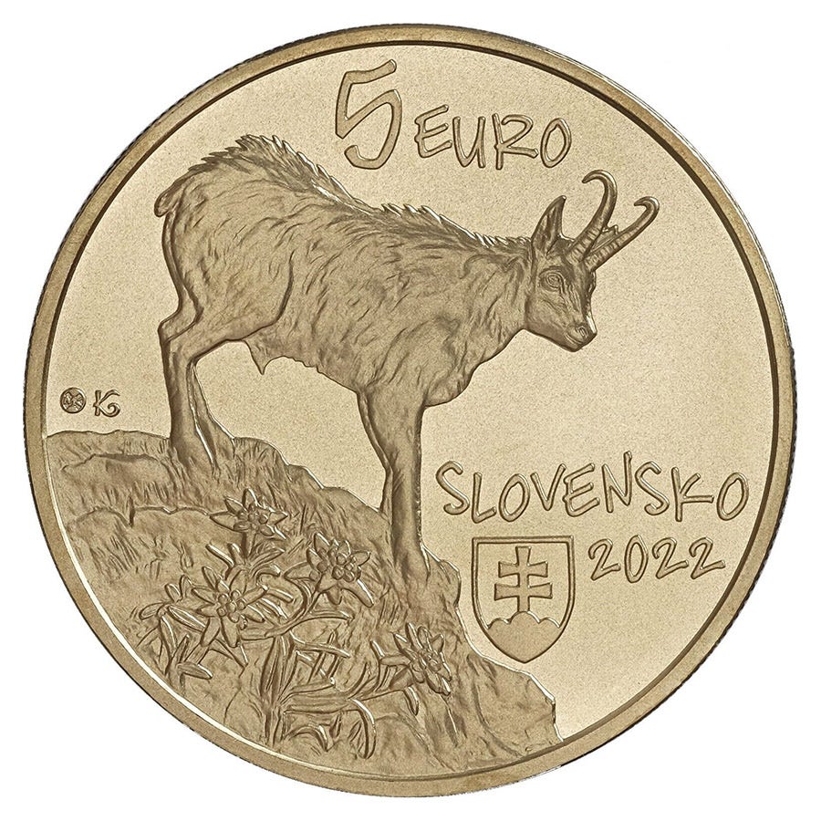 Slovacia 5 euro „Capră” 2022