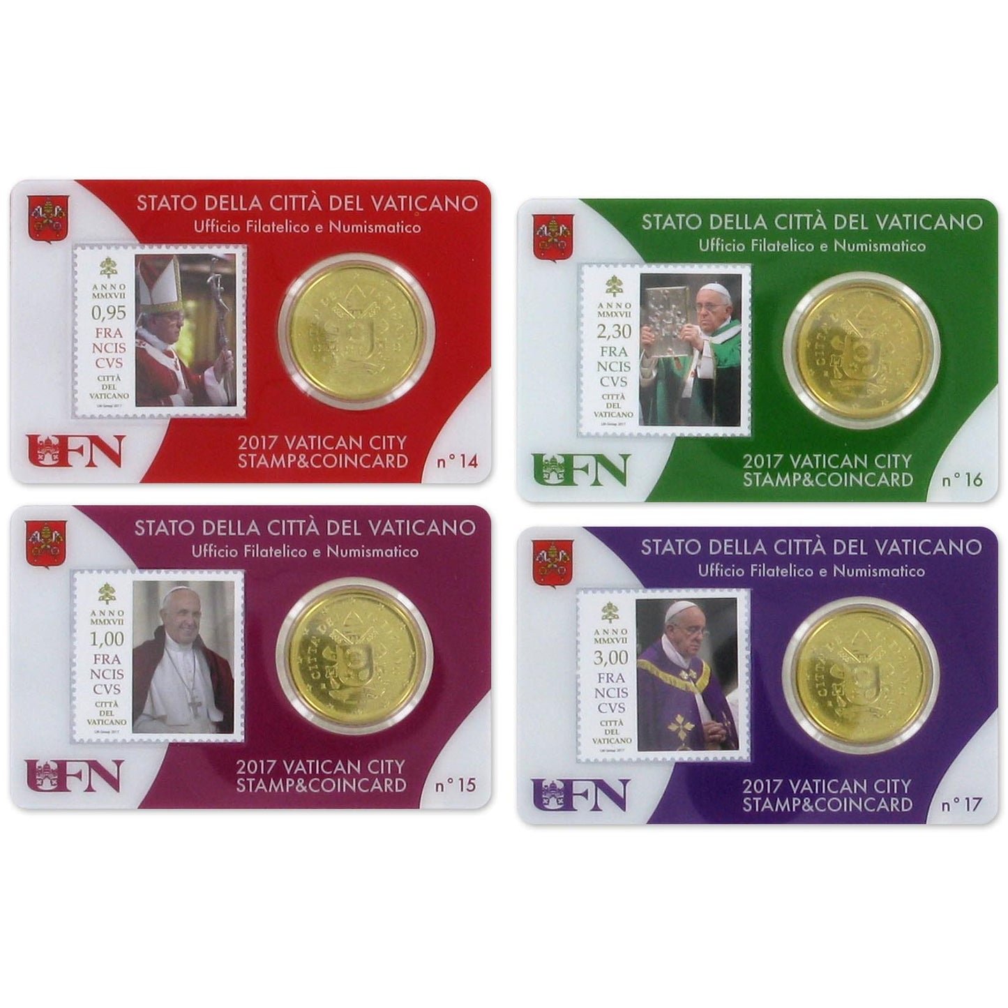 HM Vatican Coincard + Postzegel Set2017