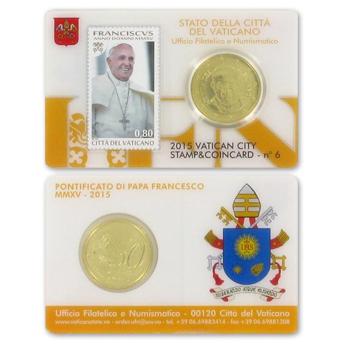 HM Vaticaan 50 Ct Coincrd+Postz Set 2015