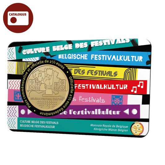 Moneda de 2,5 euro Belgia 2023 „Cultura festivalului Belgia” BU în Coincard FR