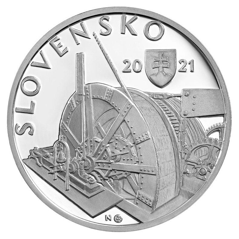 Slovacia 10 Euro "Kremnica" 2021 Dovada Argint