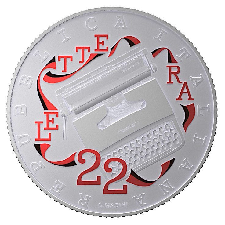 Italia 5 Euro "Olivetti" 2020 Roșu