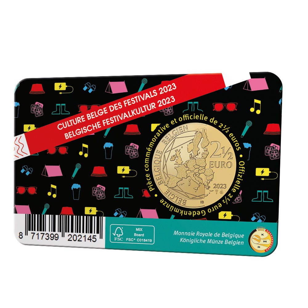 Belgia Moneda de 2,5 euro 2023 „Cultura festivalului Belgia” BU în Coincard NL