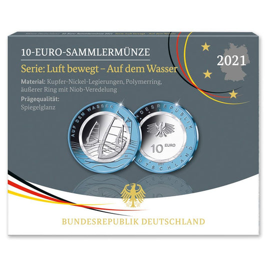 Germania 5 x 10 Euro "Auf dem Wasser" 2021 Proof