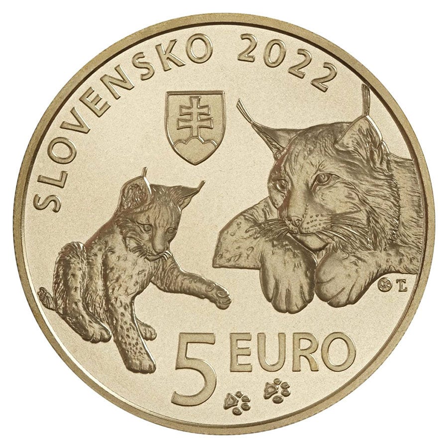 Slovacia 5 euro "Lynx" 2022