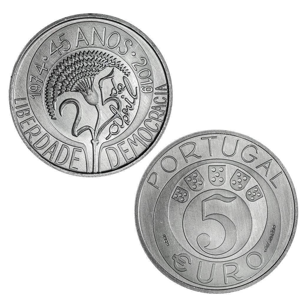 HM Portugalia 5 Euro "Anjerrevolutie" 2019