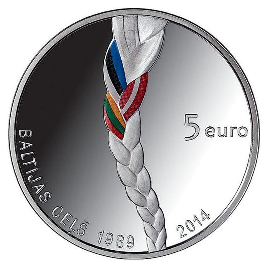 HM Letland 5 Euro "Baltische Weg" 2014