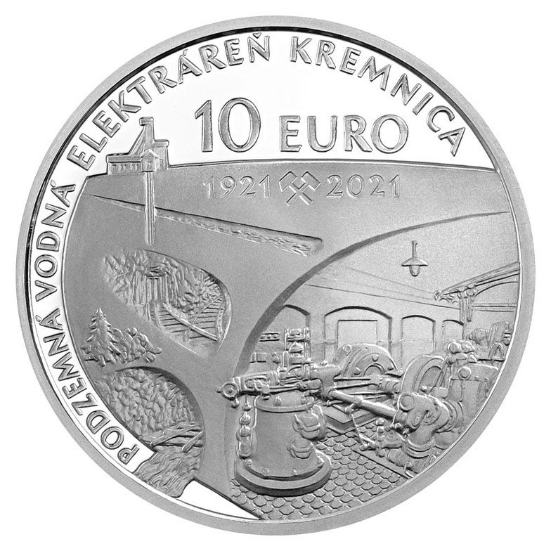 Slovacia 10 Euro "Kremnica" 2021 Dovada Argint