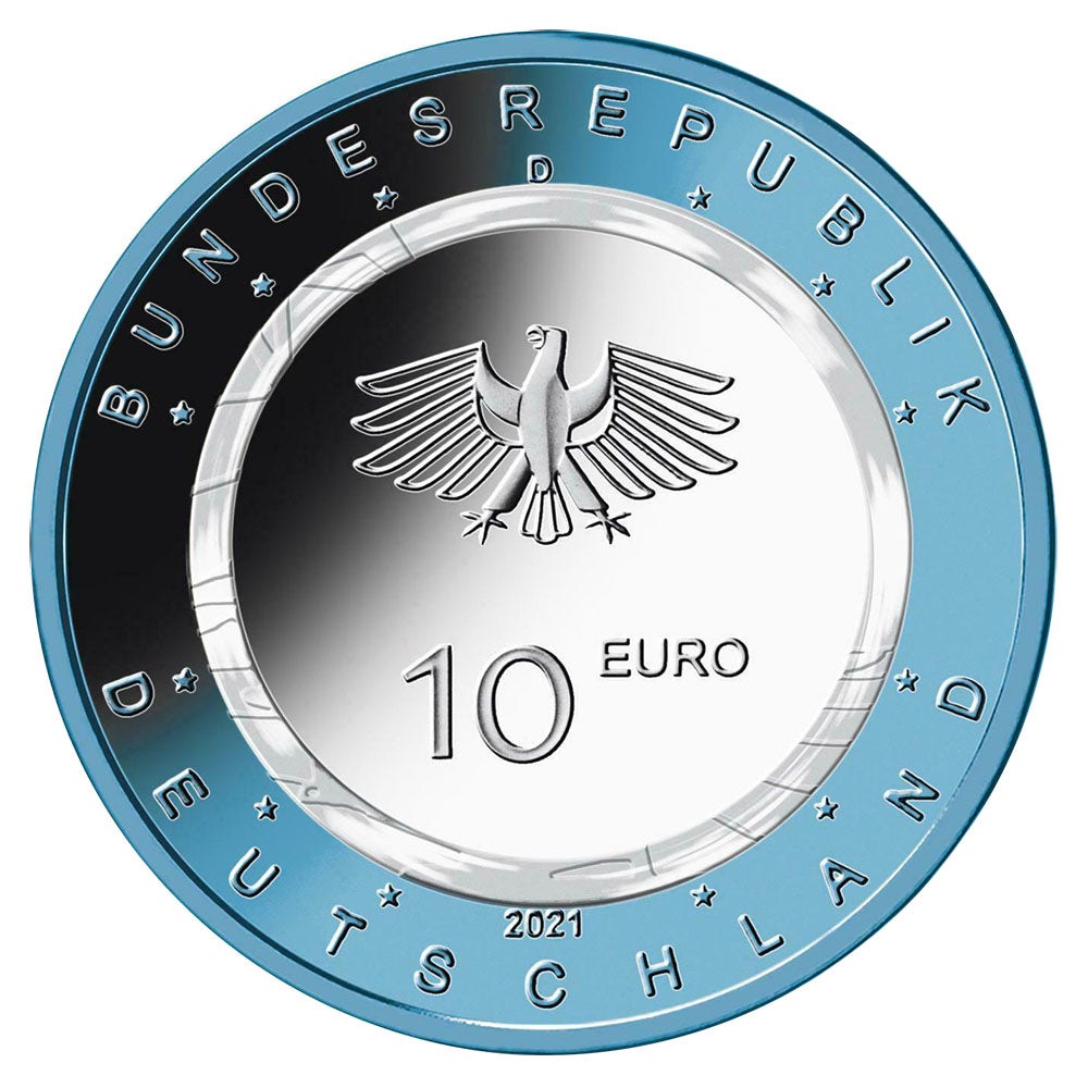 Germania 10 euro "Auf dem Wasser" 2021 UNC