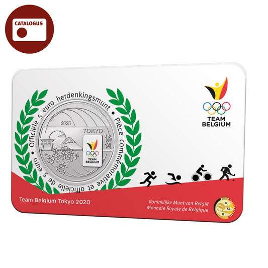 Moneda de 5 euro Belgia 2020 „Team Belgium” Color BU în Coincard