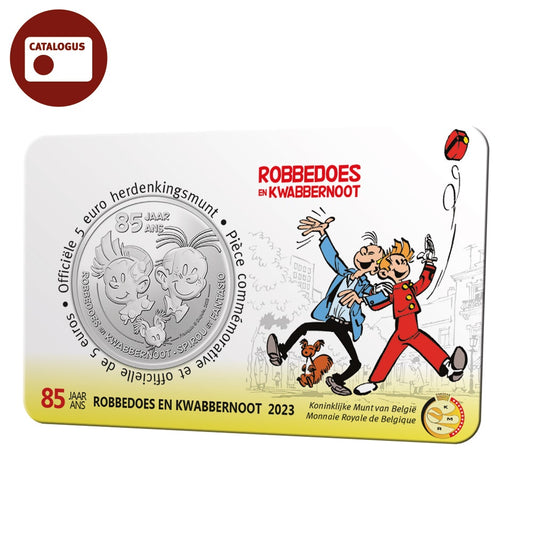 Belgia Moneda de 5 euro 2023 „85 de ani Spirou și Fantasio” Relief BU în Coincard