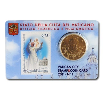 HM Vatican 50 Cent CC + Postzegel 2011