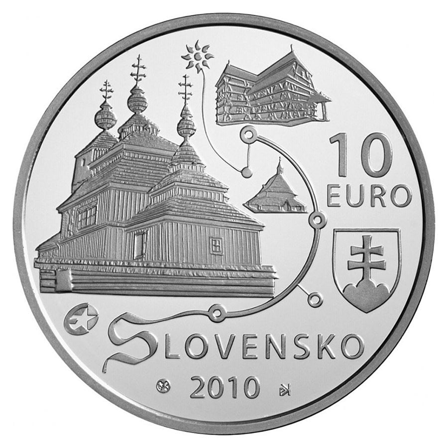 Slovacia 10 euro „Biserici de lemn” 2010